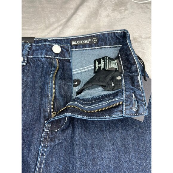 Blank NYC Womens High Waist Denim Dark Blue Maxi Skirt Size 26 - Picture 12 of 14